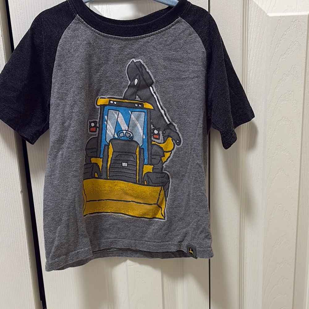 Kids Gray and Black Construction Vehicle T-Shirt